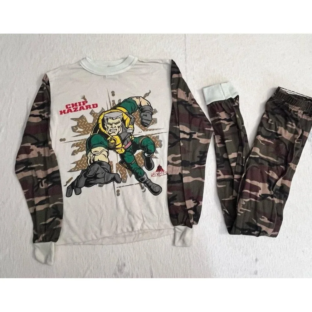 1998 Small Soldiers Chip Hazard Camo Pajama Set Wormser Kids 12-14 USA‎ Made